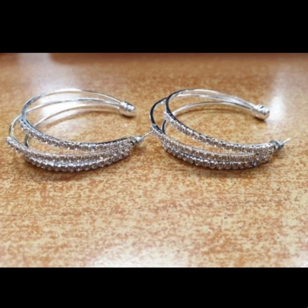 CZ Hoop Earrings - Picture 4 of 4